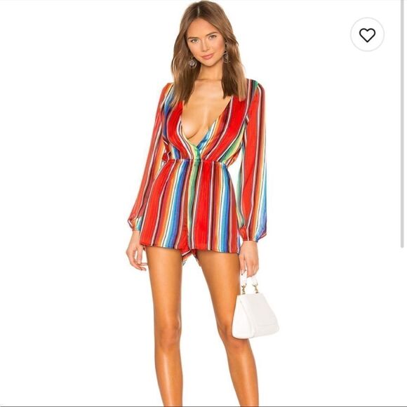 EUC Rio Surplice Romper Color: Rainbow Stripe
Never worn. Sz. S - Picture 1 of 8
